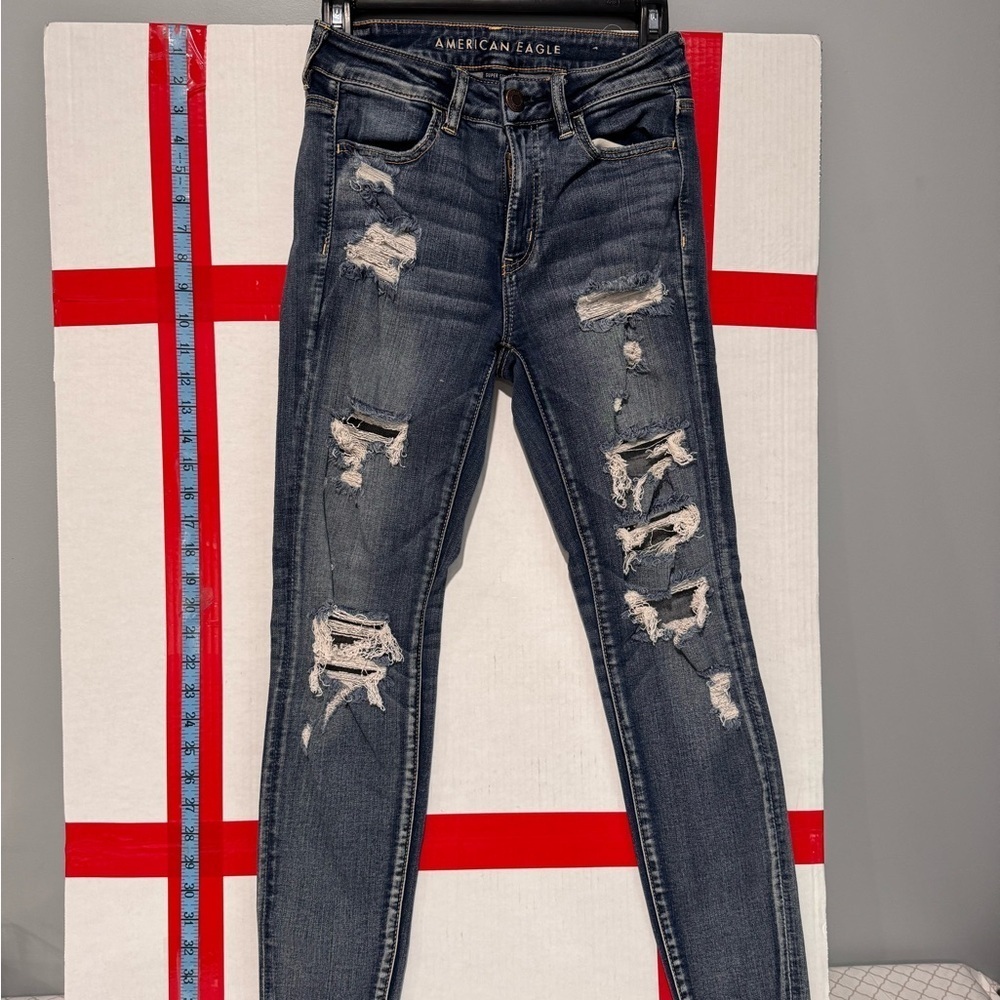 American Eagle Outfitters Indigo Skinny Jeans Regular - Picture 3 of 8